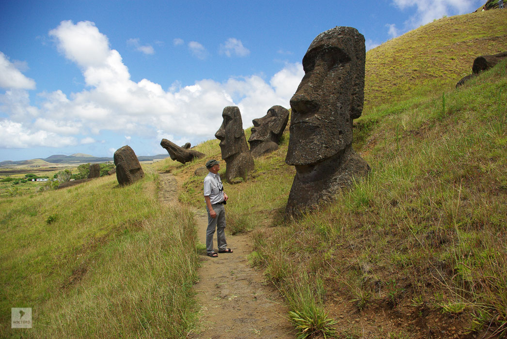 Moai-Werkstatt am Vulkan Rano Raruka